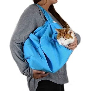 Cat-In-The-Bag grooming pouch, blue, small (for cats under 10 lbs)